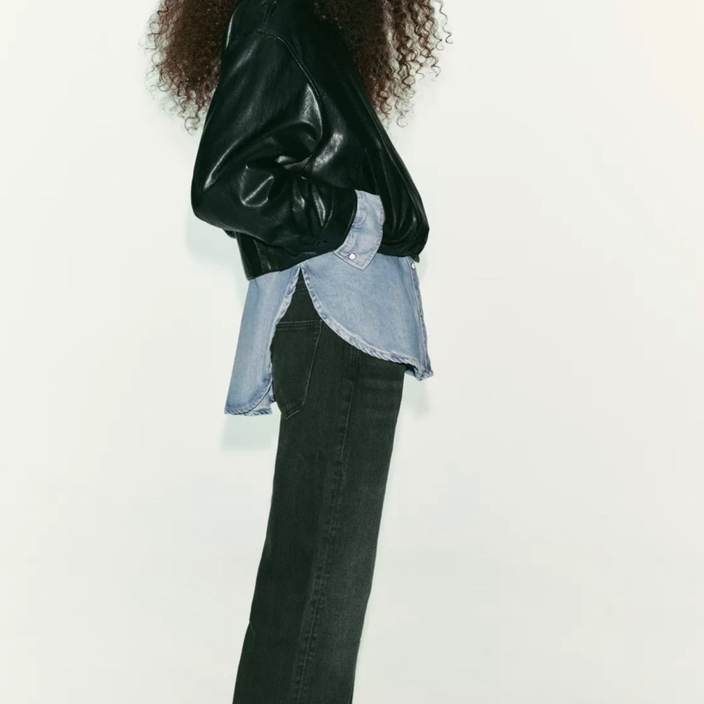 Zara Black Leather Jacket - Picture 10 of 11